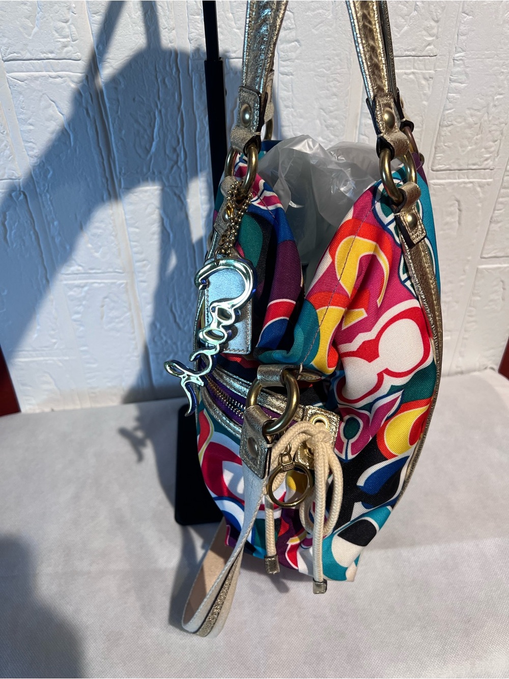 Vintage Coach Poppy Spotlight Op Art Graffiti Canvas handbag - Picture 4 of 12